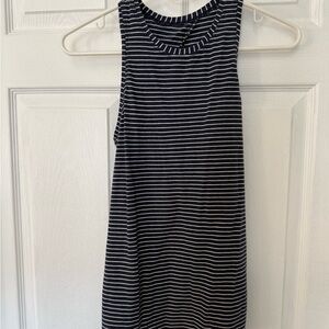 lululemon athletica Blue and White Striped Tank Top